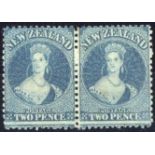 New Zealand1864-71 Watermark Large Star, Perf. 12½ at Auckland2d. deep blue (Plate II) horizontal