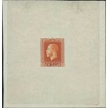 New Zealand1915-33 King George V IssuesDie ProofsPerkins Bacon 3d. proof in deep chestnut on wove