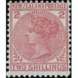New Zealand1874-78 First Sideface IssueWatermark "NZ" and Star, Perf. 12x11½2/- deep rose, unused