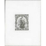 New Zealand1909-26 1d. DominionDie ProofsIn black on glazed card (48x61mm.) with outer frame