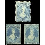 New Zealand1864-71 Watermark Large Star, Perf. 12½ at Auckland2d. pale blue (Plate I worn), 2d. deep