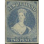 New Zealand1862-64 Watermark Large StarImperforate2d. slate-blue with mainly large margins, unused