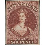 New Zealand1862-64 Watermark Large StarImperforate6d. red-brown with large margins, unused without