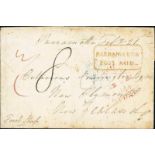 (x) New ZealandLarge Numeral HandstampsForerunner1844 (2 Feb.) entire from Parramatta to New