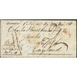 (x) New ZealandNew Plymouth and Localities1846 (26 Apr.) 2oz. entire to England, rated "8" (deleted)