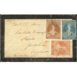 (x) New ZealandNew Plymouth and Localities1860 (8 Nov.) mourning envelope "via Marseilles" to