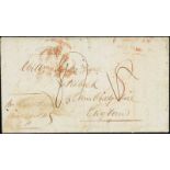 (x) New ZealandNew Plymouth and Localities1845 (25 Aug.) entire letter to England, rated "8" in