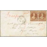 (x) New ZealandNew Plymouth and Localities1862 (11 Apr.) envelope from New Plymouth, via Suez and
