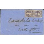 (x) New ZealandNew Plymouth and Localities1869 (2 June) double rate envelope (trivial imperfections)