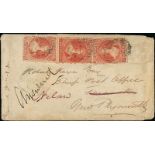 (x) New ZealandNew Plymouth and LocalitiesIncoming Mail1867 (17 Nov.) envelope from Campbelltown