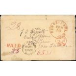 (x) New ZealandNew Plymouth and LocalitiesIncoming Mail1869 (10 Feb.) envelope from Cincinnati to