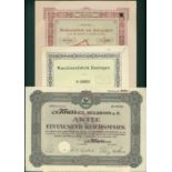 Mixed lot of certificates from Baden-Württemberg: 17 share certificates and 4 bonds without