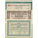 Mixed lot of 10 examples each of these 10 shares: Wohnungsbaugesellschaft Leipzig-West Leipzig 1928;