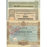 Mixed lot of Textile companies: 50 different share certificates, including Venus-Werke Wirkerei