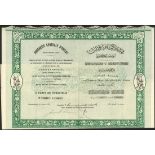 Ottoman Empire (Turkey): Droguerie Centrale D'Orient, certificate for 5 founders shares,