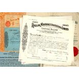 A miscellaneous collection of certificates from many countries, more interesting pieces include