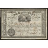 United States of America: Blair County Mine (PA), certificate for $5 shares, New York 185[2], no.52,