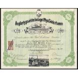 (x) Sweden: Ångfartygsaktiebolaget Nya Söderhamn, 100 krona share, Soderhamn 1909, no.952, steamship