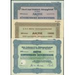 Mixed lot of 10 examples each of these 10 shares: Eduard Lingel Schuhfabrik Erfurt 500 RM 1933;