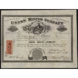 United States of America: Union Mining Co. (PA), certificate for $5 shares, Philadelphia 18[65],