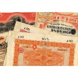 China: A collection of Chinese Bonds (15) comprising 1898 Gold Loan, £25 and £50, German issue, £