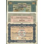 Mixed lot of Chemical companies: 22 different share certificates, including Chemische Fabrik