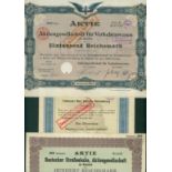 Mixed lot of Railway companies: 25 different share certificates, including Süddeutsche Eisenbahn-