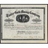 United States of America: Tucker Gold Mining Co. (NC), certificate for $1 shares, Philadelphia 188[