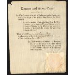 Kennet and Avon Canal, ticket for one share, 1794, no.2322, small format, black printing, paper seal