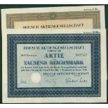 Hoesch Aktiengesellschaft, Dortmund, 100 Reichsmark share, January 1943, brown, orange and black (