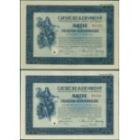 Giesecke & Devrient Aktiengesellschaft, Leipzig, 1000 Reichsmark share, February 1939, blue and