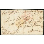 Great BritainPostal History1797 (13 Dec.) entire letter to Surrey with scarce red "free" treble