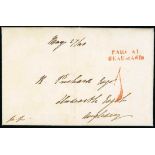 Great BritainPostal History1849 (28 May) entire letter to Angelsey with superb red "paid at/