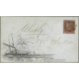 Great BritainMulready Caricatures and other Illustrated Envelopes"Ocean Penny Postage" illustrated