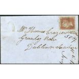 Great BritainPostal History1856 (12 March) to Dublin or elsewhere, franked 1854-57 Watermark Large