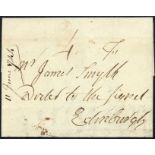 Great BritainPostal History1744 (11 July) entire letter to Edinburgh with manuscript "4" on the