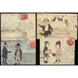 Great BritainMulready Caricatures and other Illustrated Envelopes1901-11 an unusual correspondence