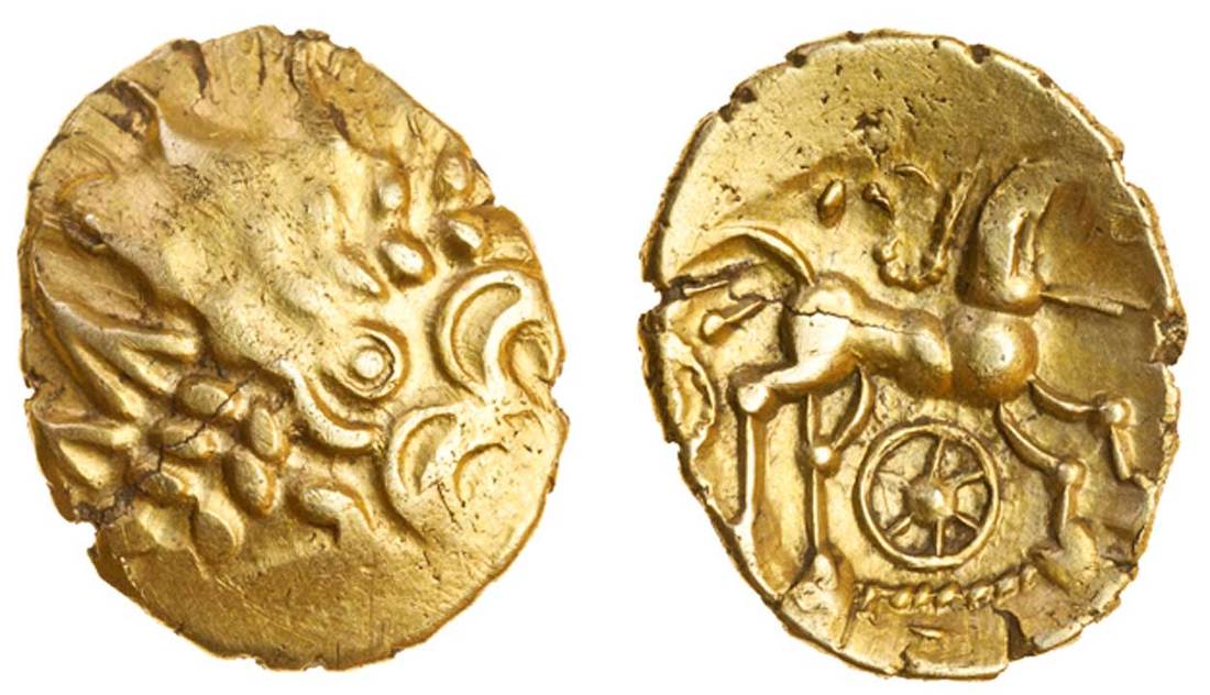 Celtic, Atrebates and Regni, uninscribed coinage, (c.60-20 BC), gold Quarter Stater, 1.25g, '