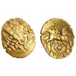 Celtic, Atrebates and Regni, uninscribed coinage, (c.60-20 BC), gold Quarter Stater, 1.25g, '