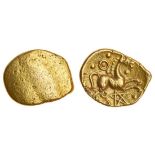 Celtic, Cantii, Dubnovellaunus, (c.25 BC-AD 5), gold Quarter Stater, 1.09g, 'Pentagram' type,