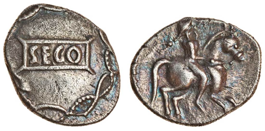 Celtic, Cantii, Sego, (c.5-15 AD), silver Unit, 1.33g, 'Guilloche' type, sego in central panel,