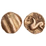 Celtic, Cantii, Vosenos, (c.10 BC-AD 5), gold Quarter Stater, 1.35g, 'Star Horse' type, blank die