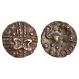 Celtic, Cantii, uninscribed coinage, (c.50-20 BC), silver Unit, 0.91g, 'Crossed Wreaths' type,