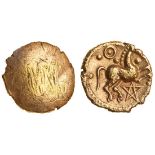 Celtic, Cantii, Dubnovellaunus, (c.25 BC-AD 5), gold Quarter Stater, 1.28g, 'Pentagram' type,