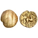 Celtic, Cantii, Dubnovellaunus, (c.25 BC-AD 5), gold Quarter Stater, 1.32g, 'Pentagram' type,