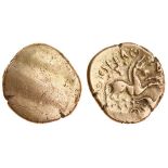 Celtic, Cantii, Dubnovellaunus, (c.25 BC-AD 5), gold Stater, 5.50g, 'Serpent' type, blank die with