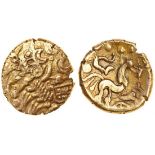 Celtic, Atrebates and Regni, uninscribed coinage, (c.60-20 BC), gold Stater, 5.36g, 'Selsey