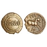 Celtic, Cantii, Eppillus, (c.1-15 AD), gold Quarter Stater, 1.18g, 'Margate' type, com.f across