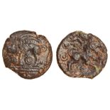 Celtic, Cantii, uninscribed coinage, (c.50-20 BC), bronze Unit, 1.01g, 'Boar Lion' type, boar