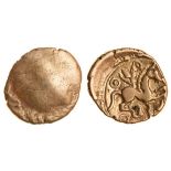 Celtic, Cantii, Dubnovellaunus, (c.25 BC-AD 5), gold Quarter Stater, 1.25g, 'Trefoil' type, blank
